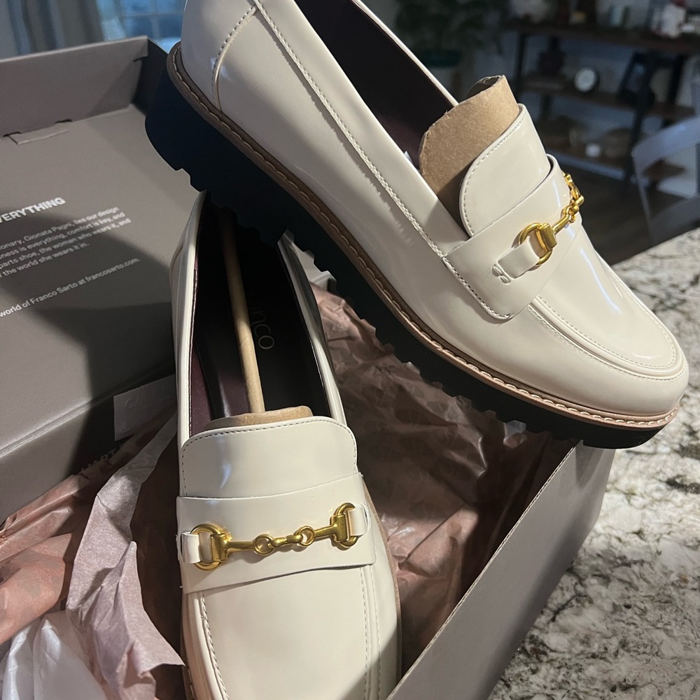 White Franco Sarto Colette Loafer